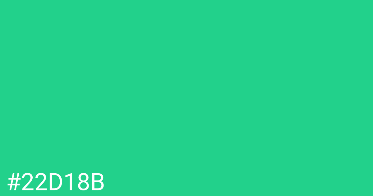 Hex color #22d18b graphic