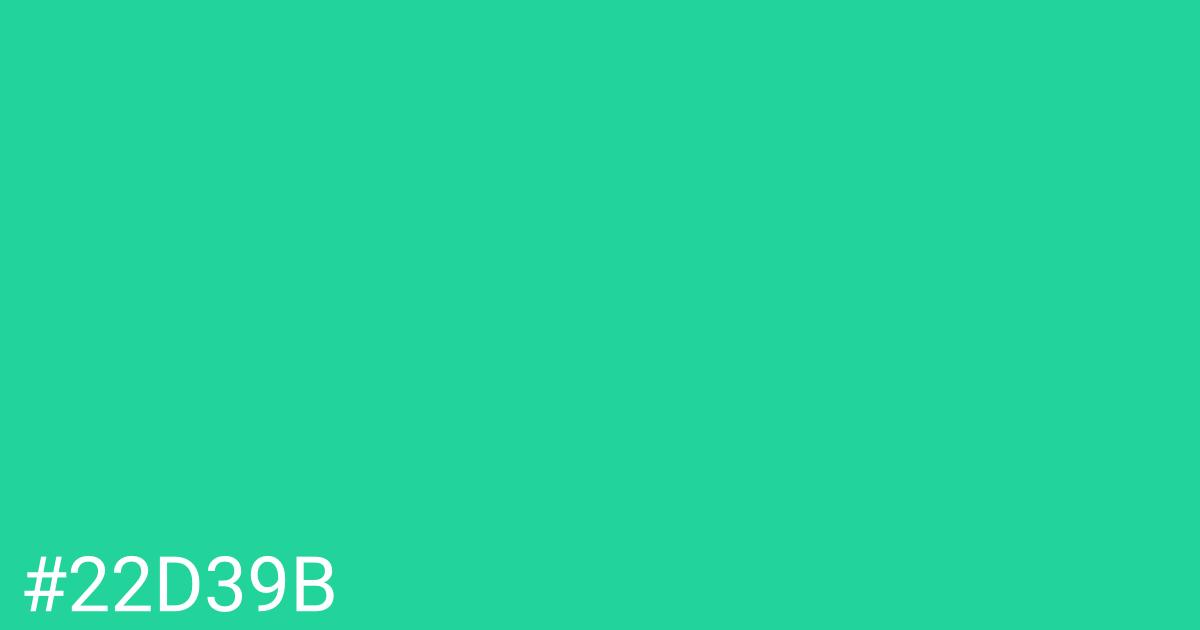 Hex color #22d39b graphic