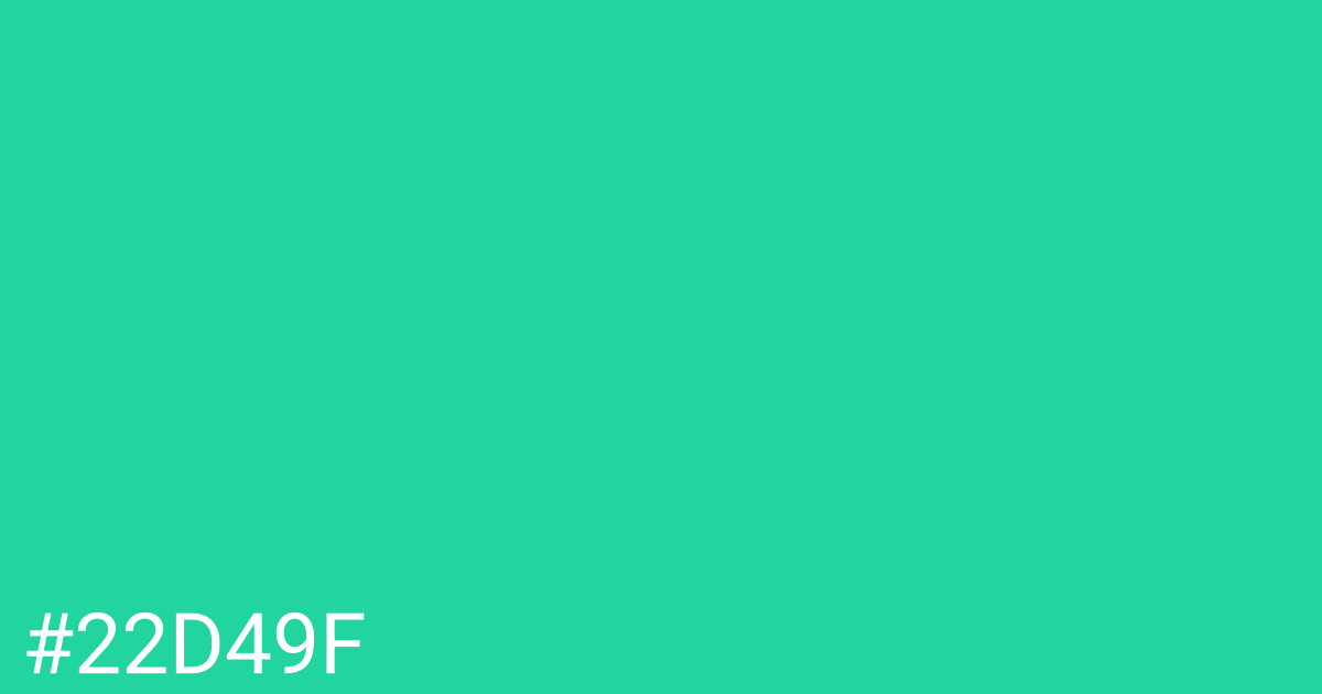 Hex color #22d49f graphic