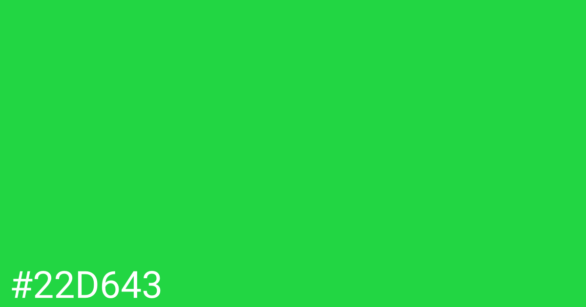 Hex color #22d643 graphic