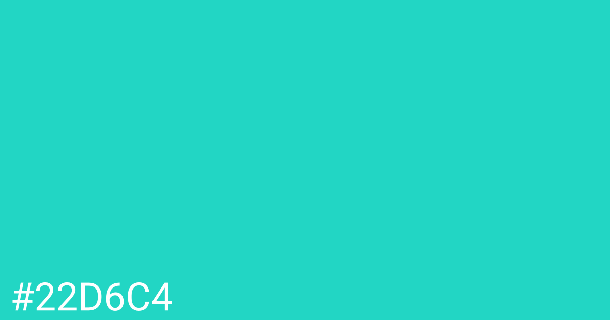 Hex color #22d6c4 graphic