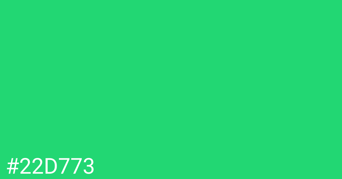 Hex color #22d773 graphic