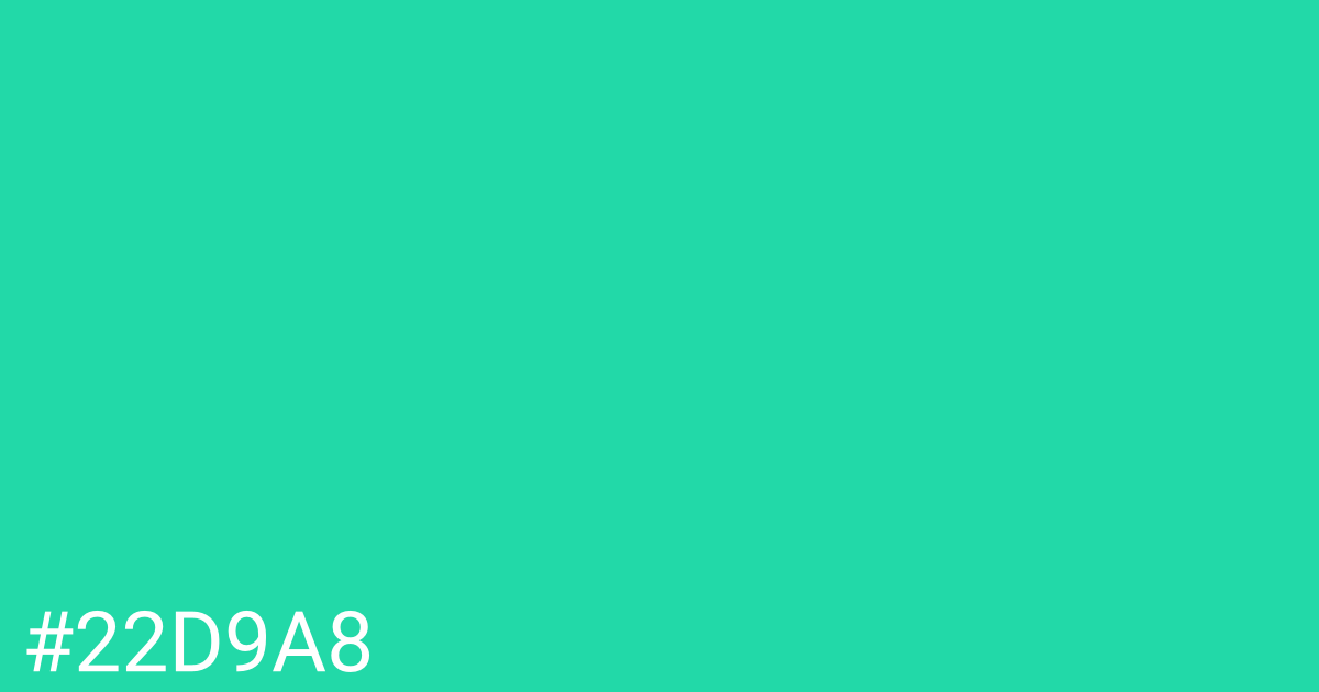 Hex color #22d9a8 graphic