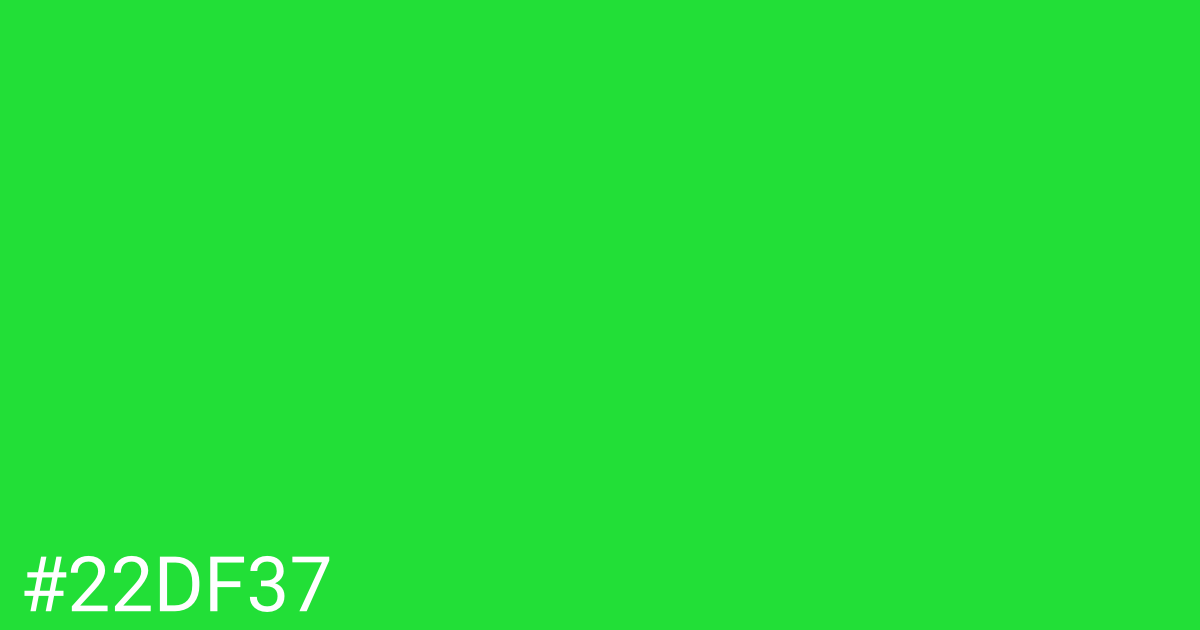 Hex color #22df37 graphic