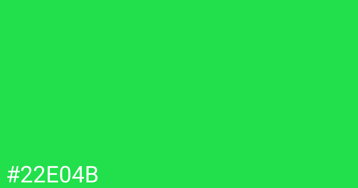 Hex color #22e04b graphic