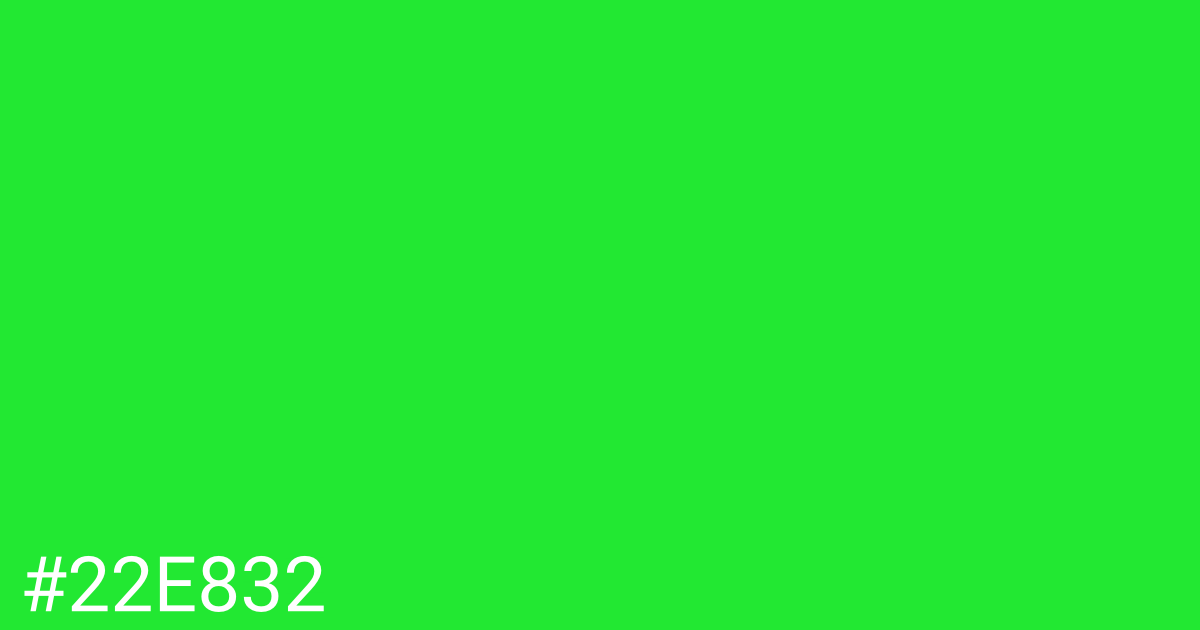 Hex color #22e832 graphic