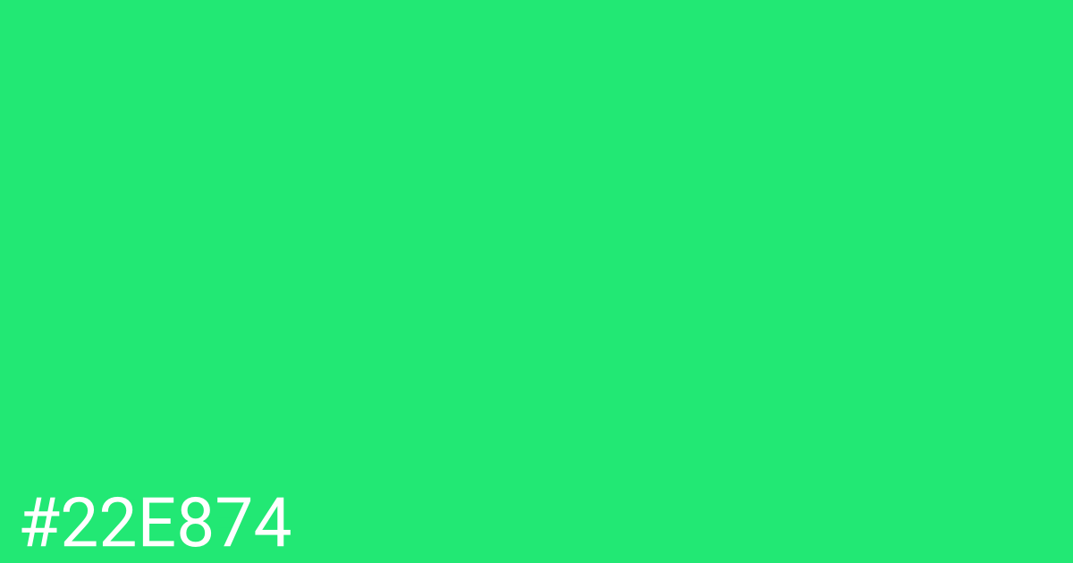 Hex color #22e874 graphic