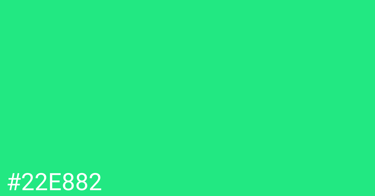 Hex color #22e882 graphic