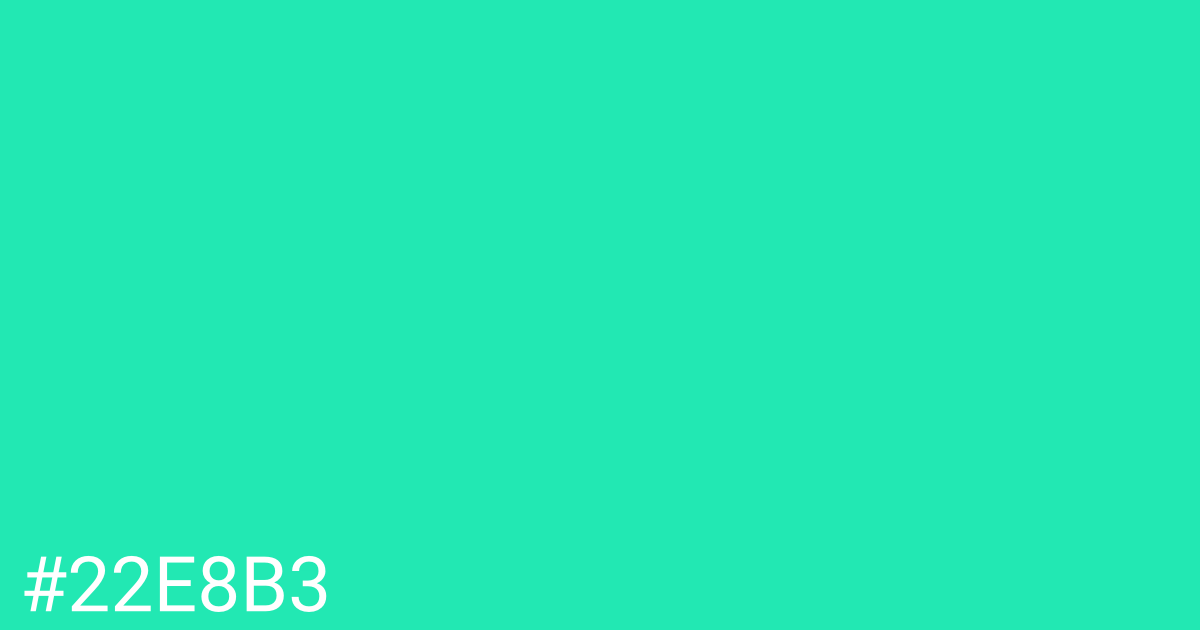 Hex color #22e8b3 graphic