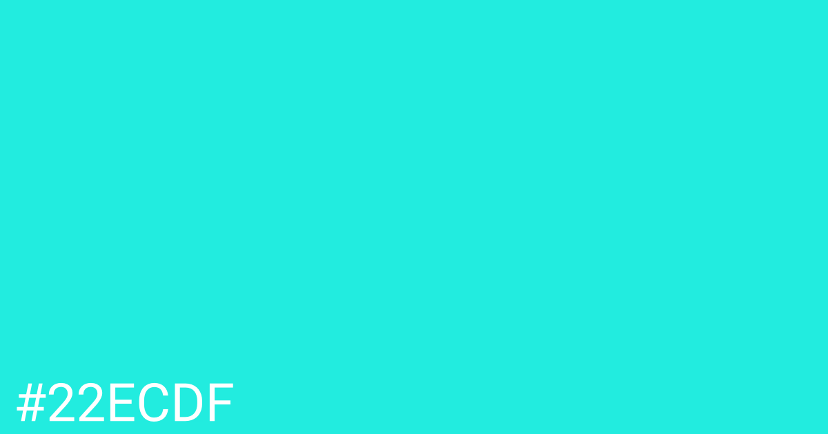 Hex color #22ecdf graphic