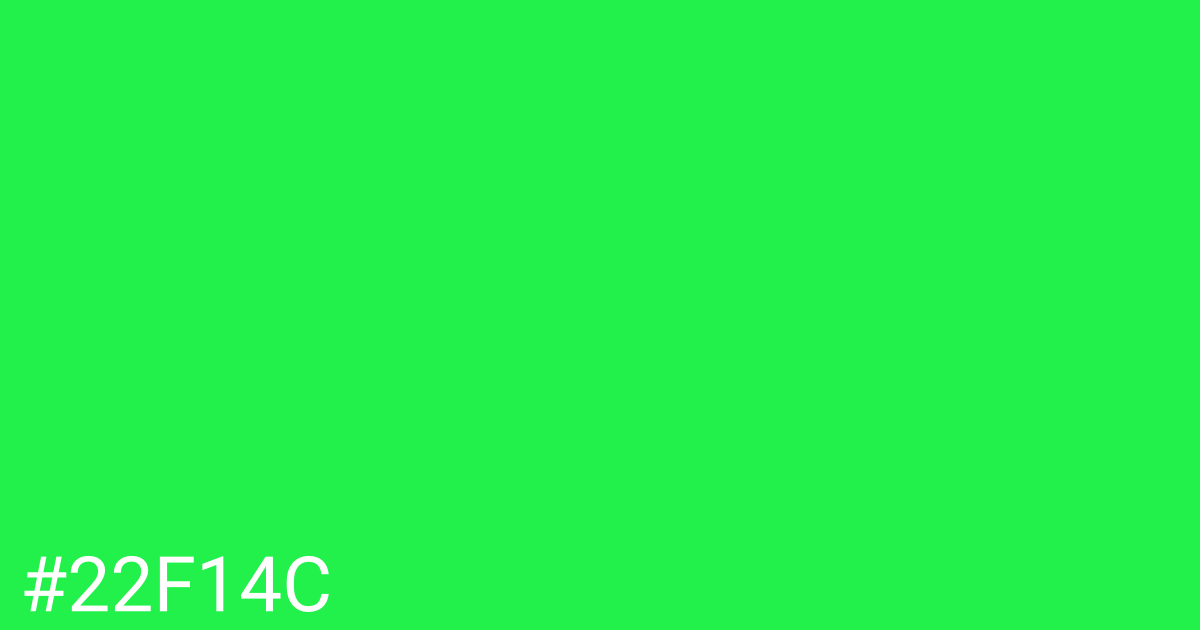 Hex color #22f14c graphic