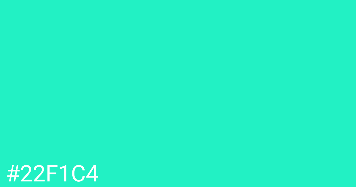 Hex color #22f1c4 graphic