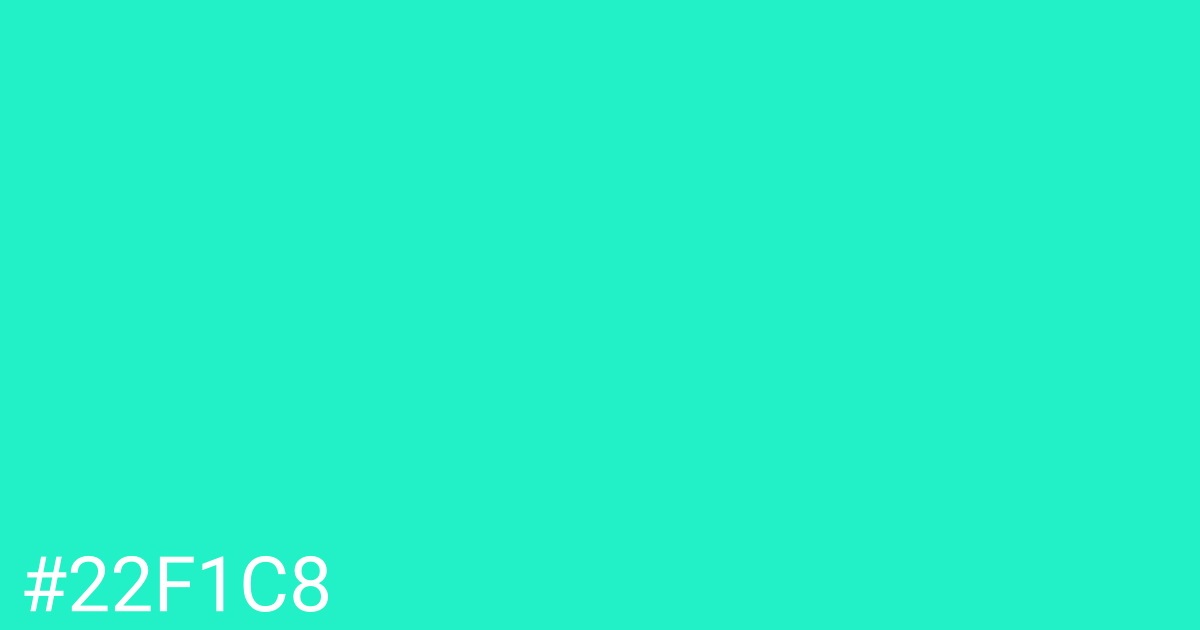 Hex color #22f1c8 graphic