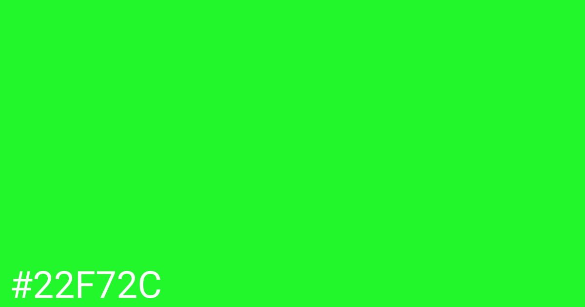 Hex color #22f72c graphic