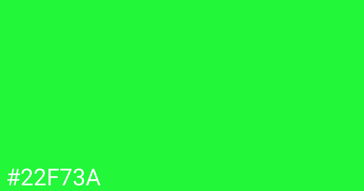 Hex color #22f73a graphic