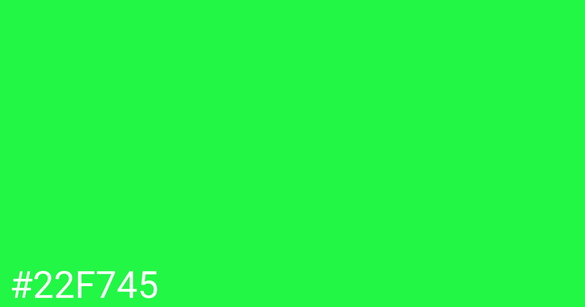 Hex color #22f745 graphic