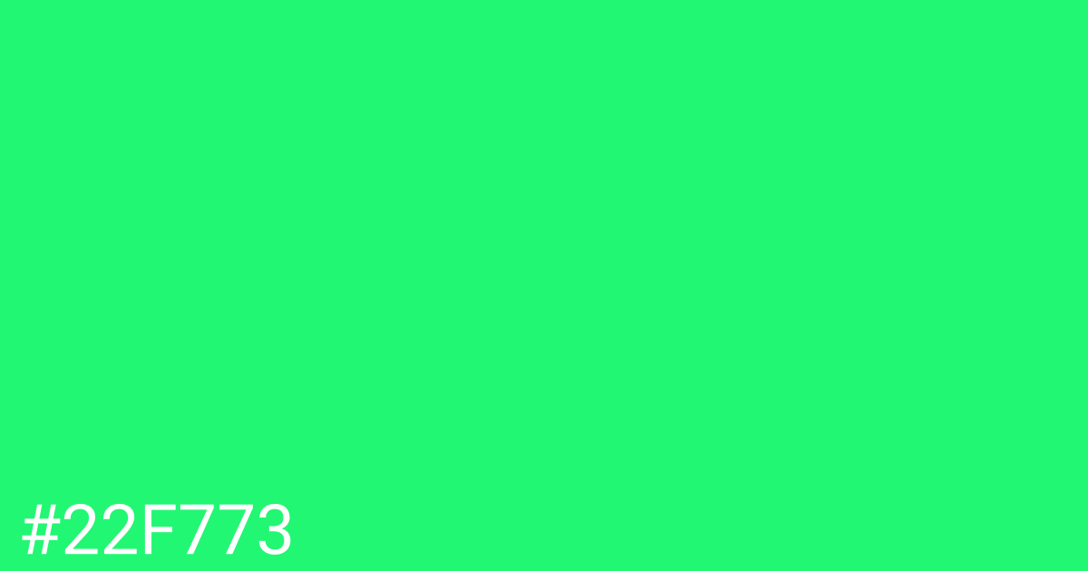 Hex color #22f773 graphic