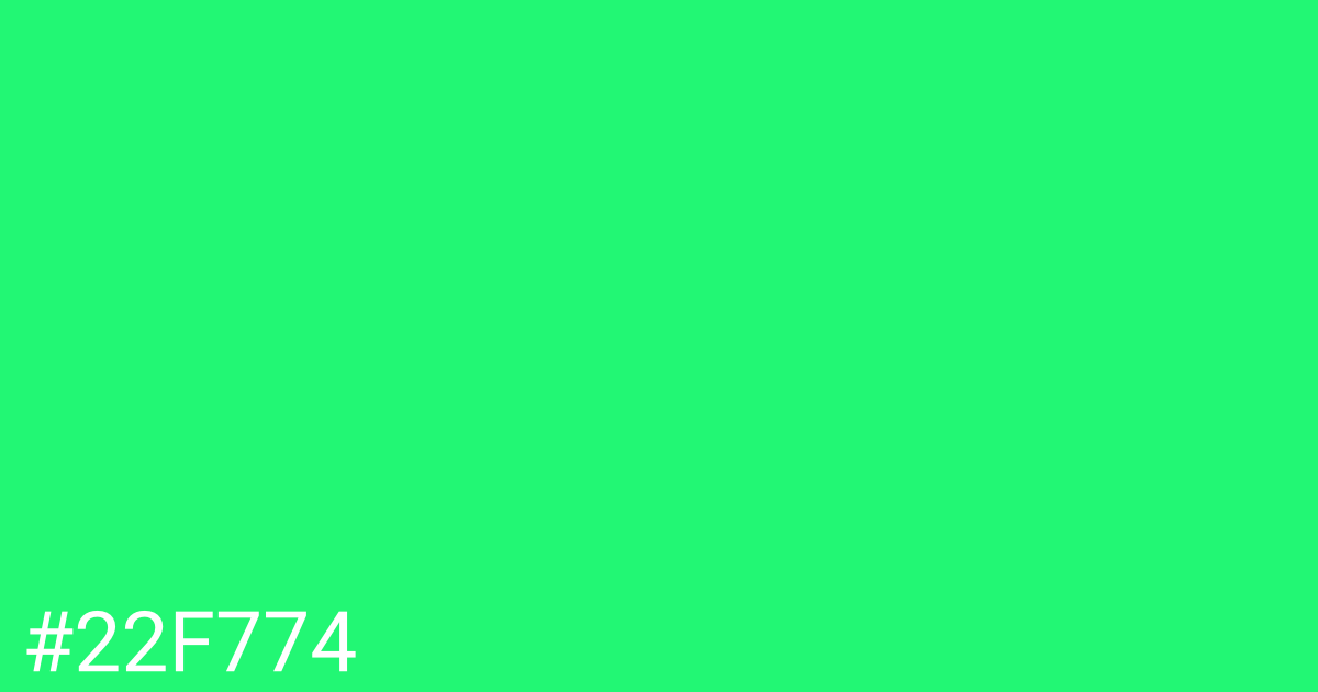 Hex color #22f774 graphic