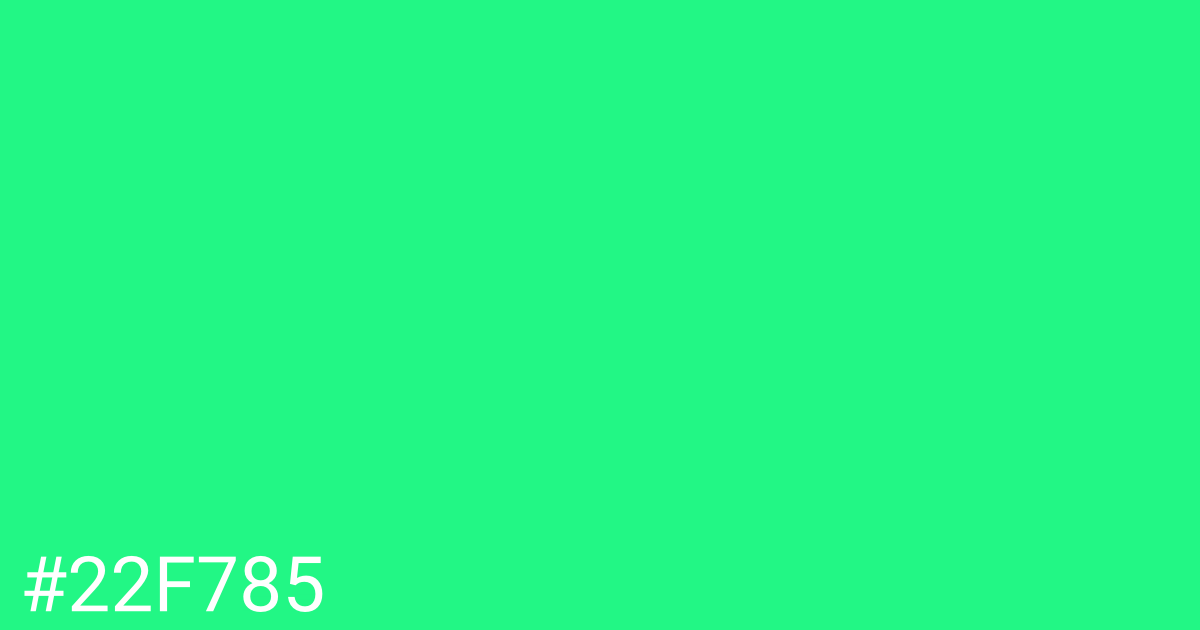 Hex color #22f785 graphic