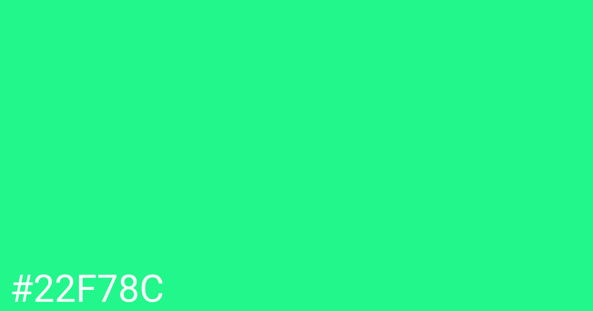 Hex color #22f78c graphic