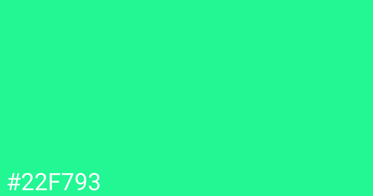 Hex color #22f793 graphic