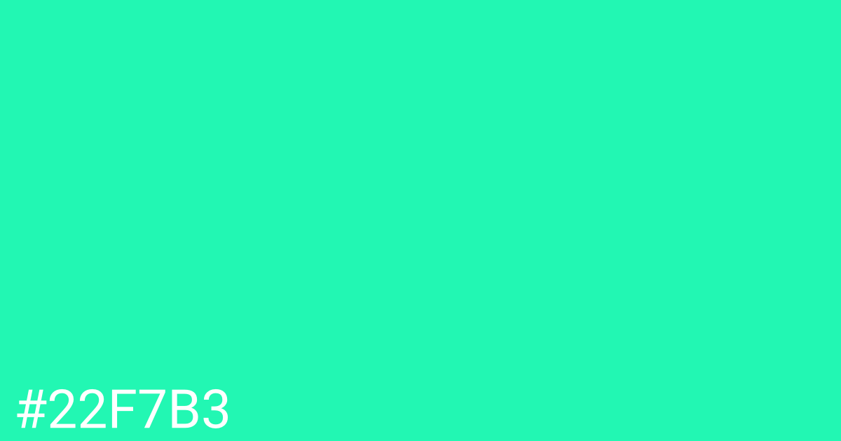 Hex color #22f7b3 graphic