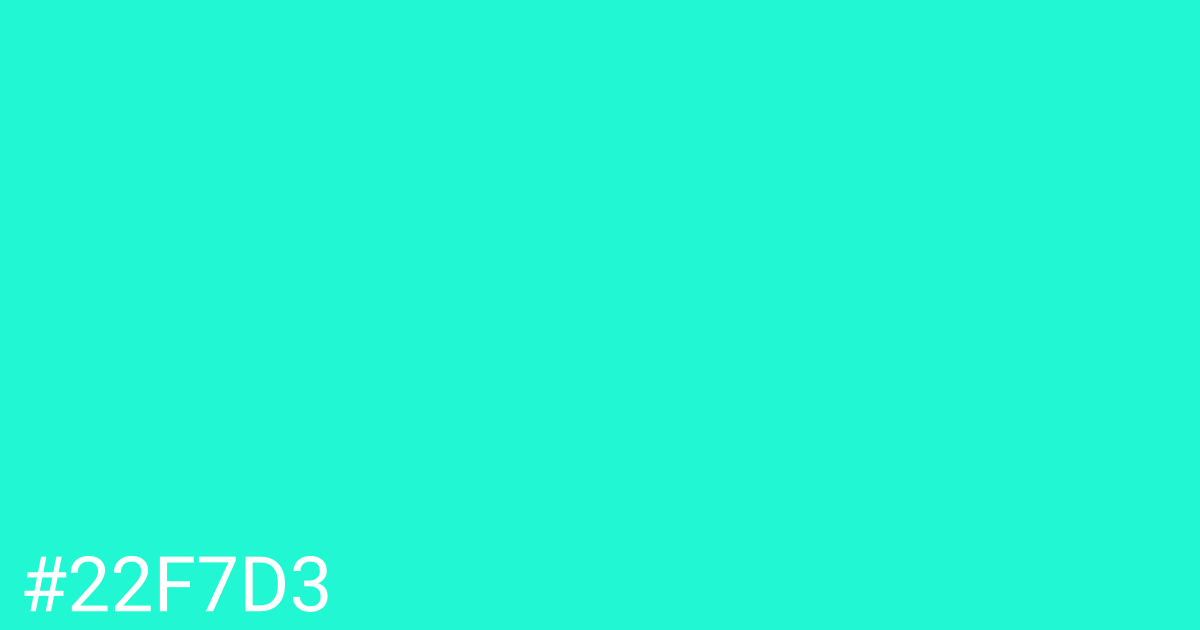 Hex color #22f7d3 graphic