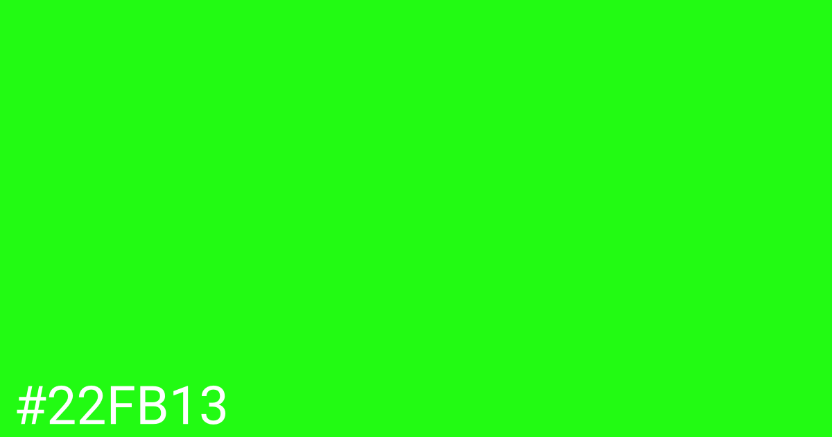 Hex color #22fb13 graphic