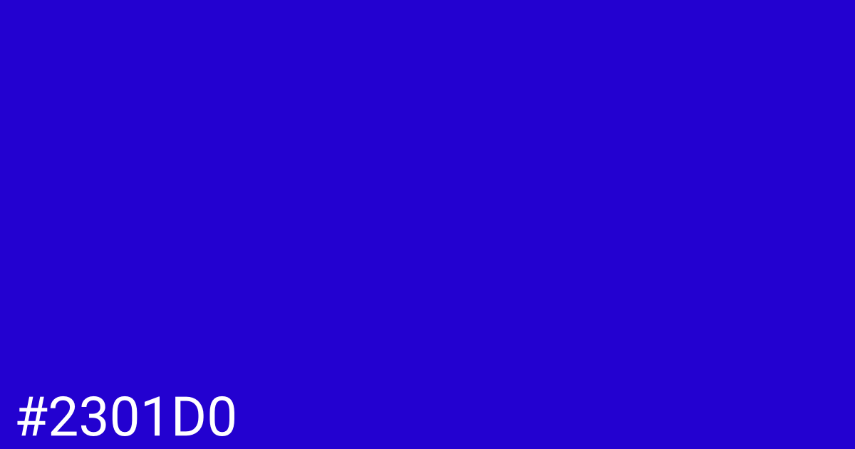 Hex color #2301d0 graphic