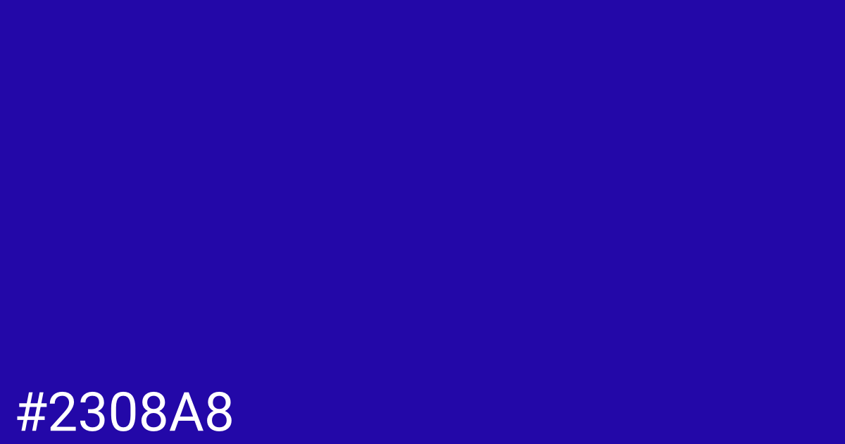 Hex color #2308a8 graphic