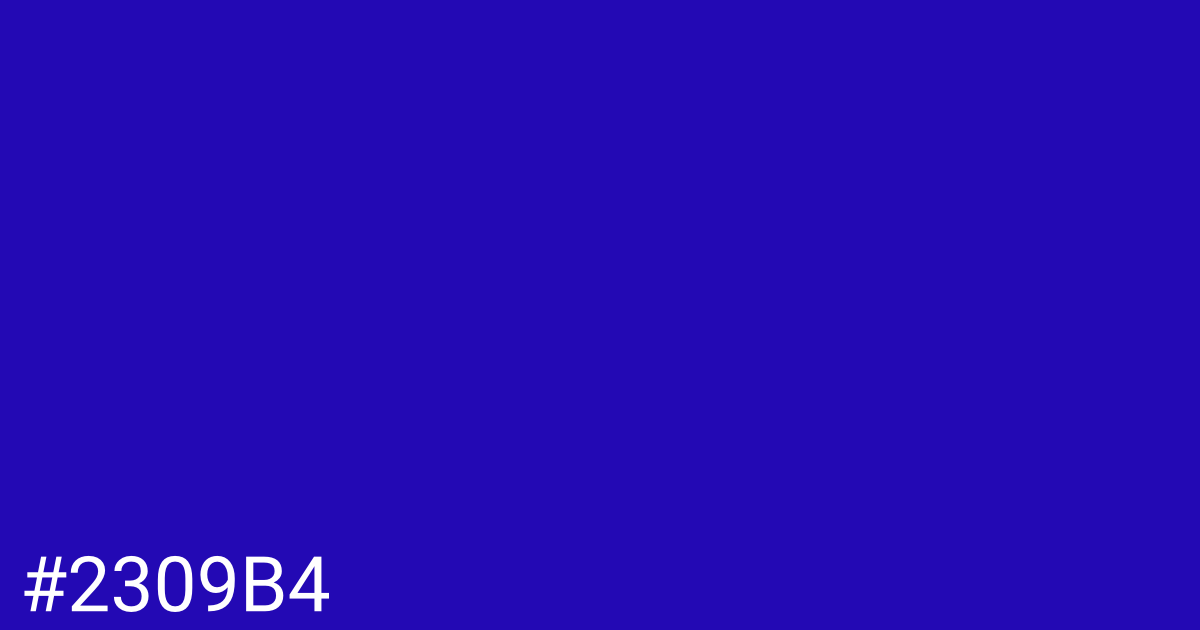 Hex color #2309b4 graphic