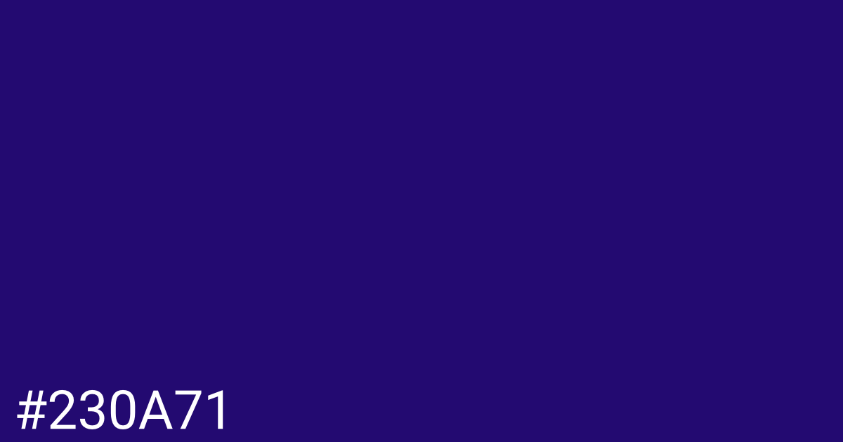 Hex color #230a71 graphic
