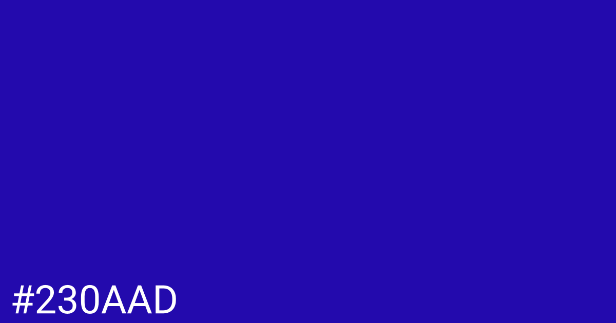 Hex color #230aad graphic