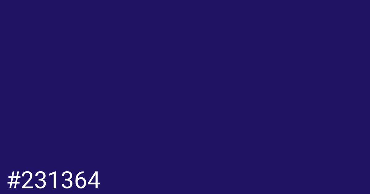 Hex color #231364 graphic