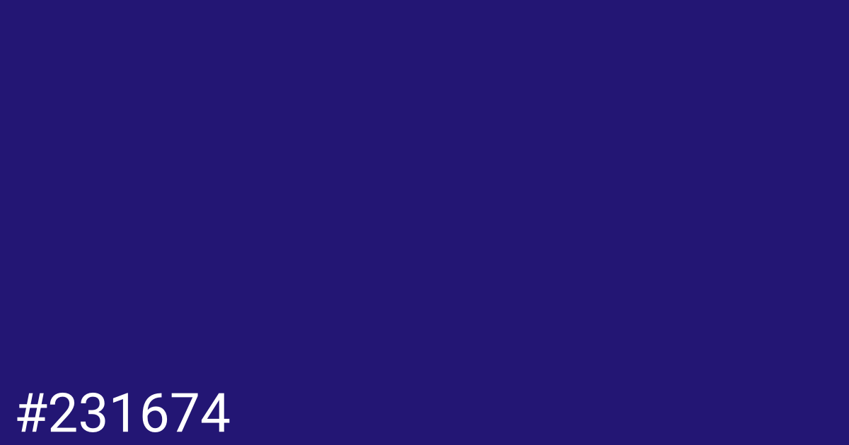 Hex color #231674 graphic