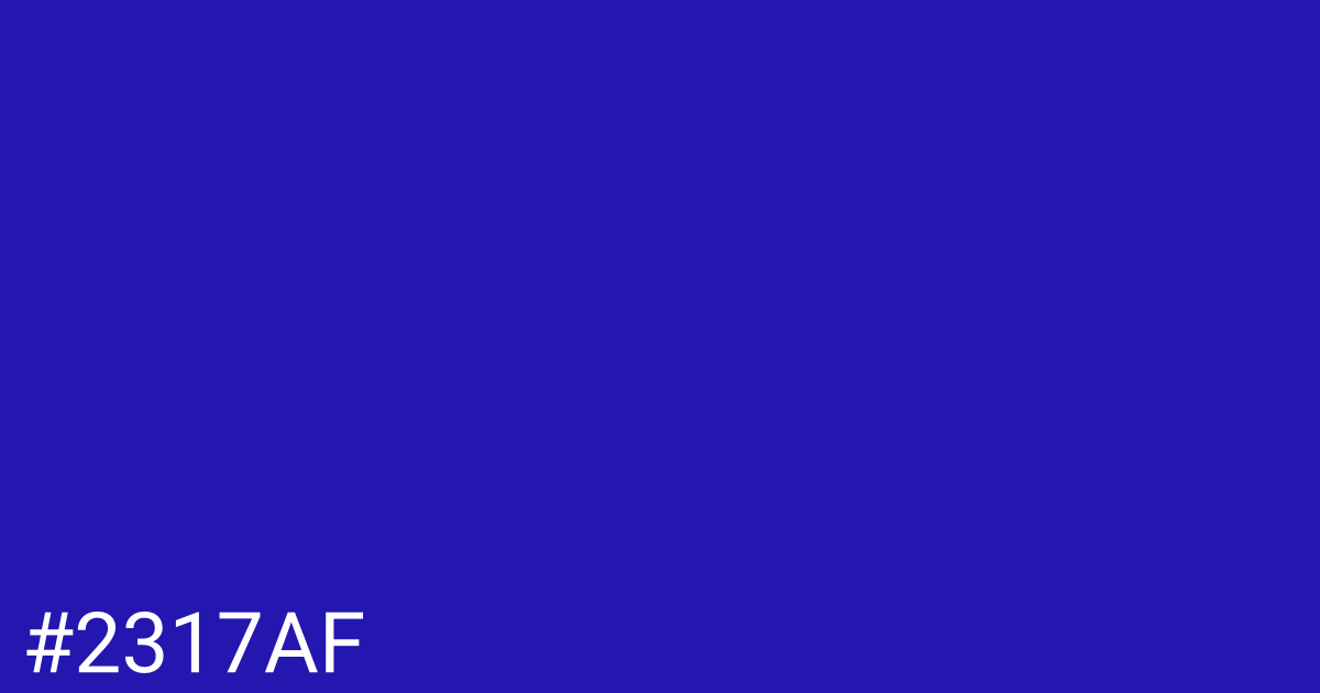 Hex color #2317af graphic