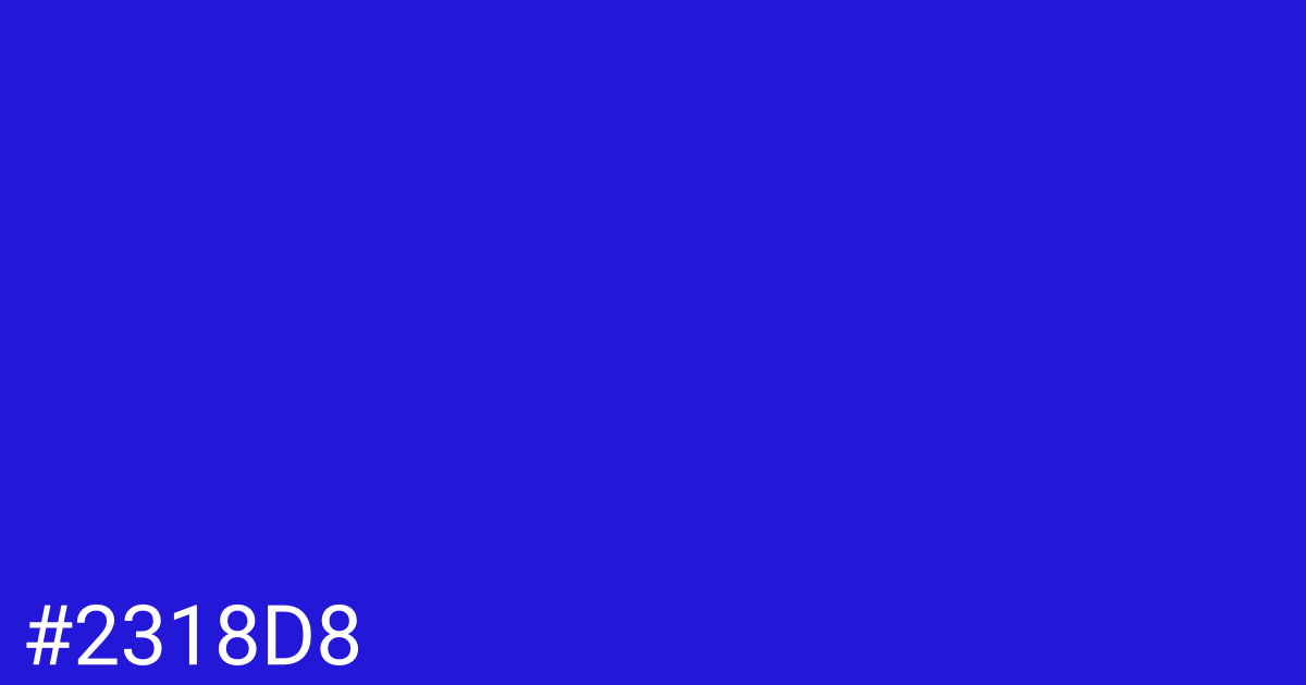 Hex color #2318d8 graphic