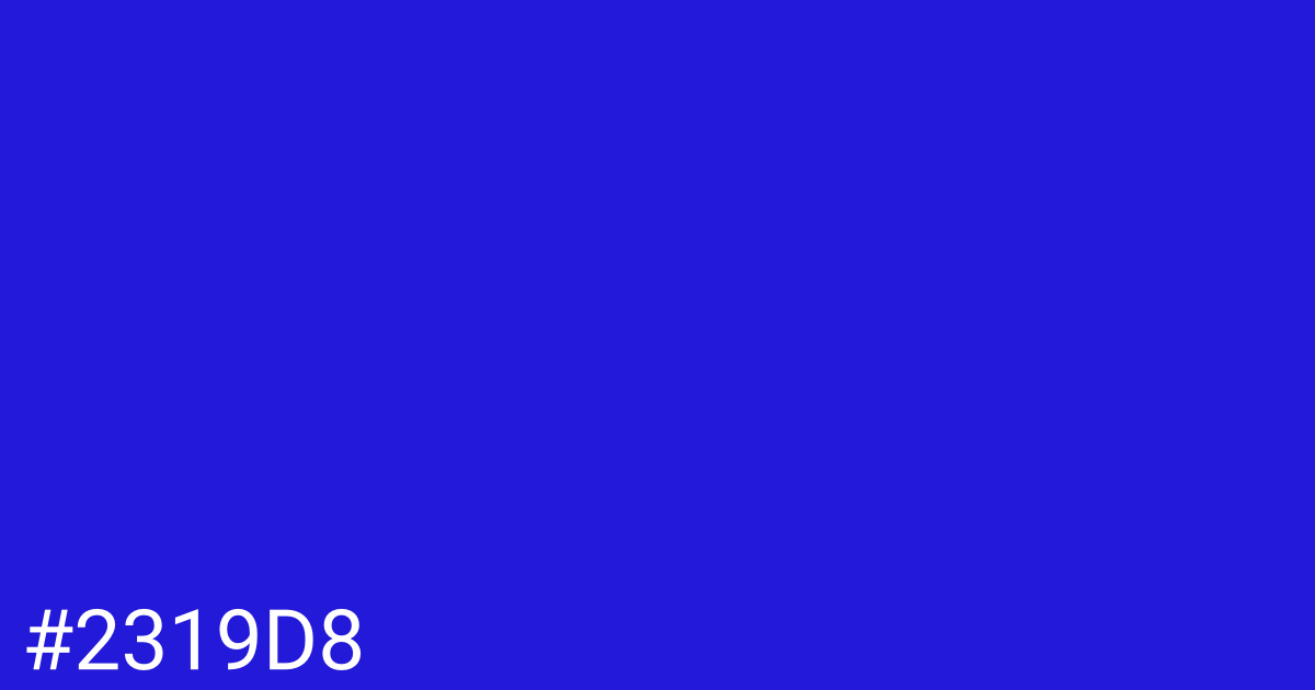 Hex color #2319d8 graphic