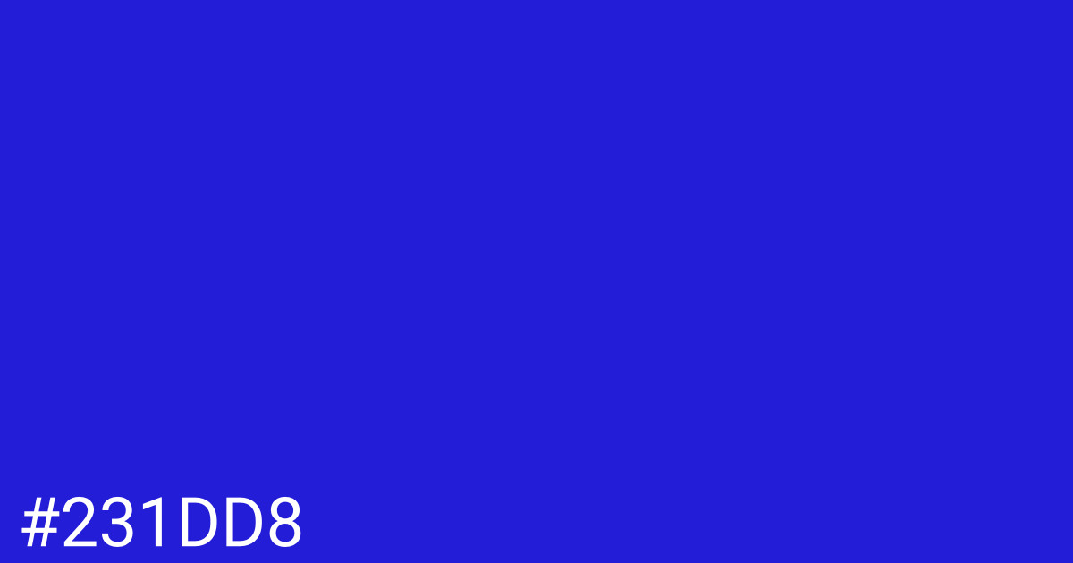 Hex color #231dd8 graphic