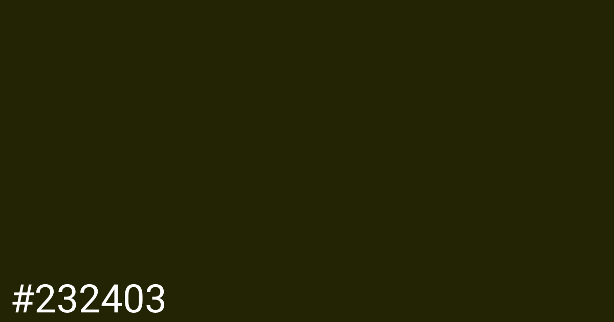 Hex color #232403 graphic