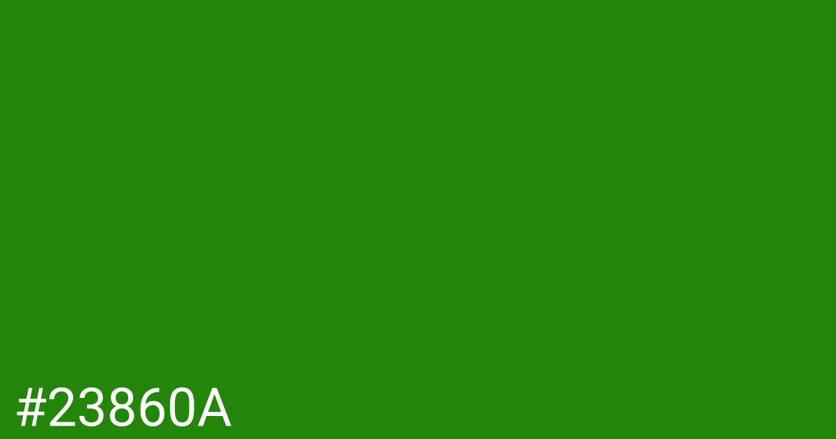Hex color #23860a graphic