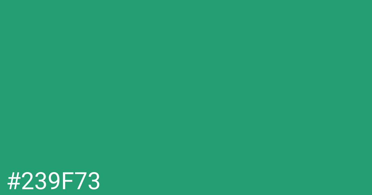 Hex color #239f73 graphic