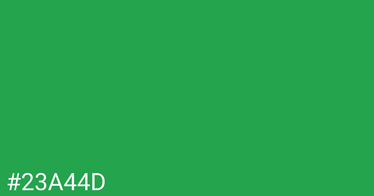 Hex color #23a44d graphic