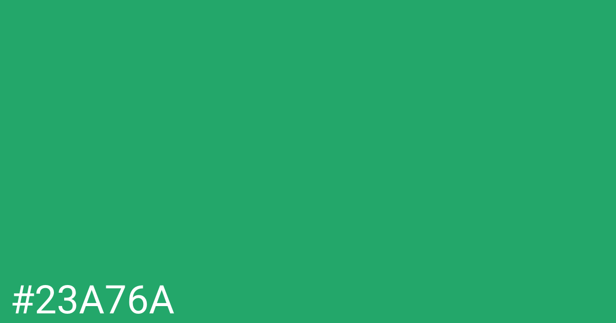 Hex color #23a76a graphic