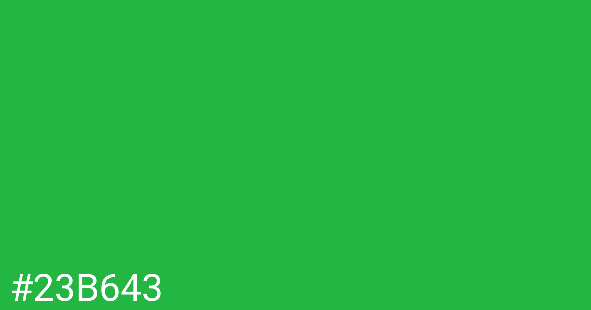 Hex color #23b643 graphic