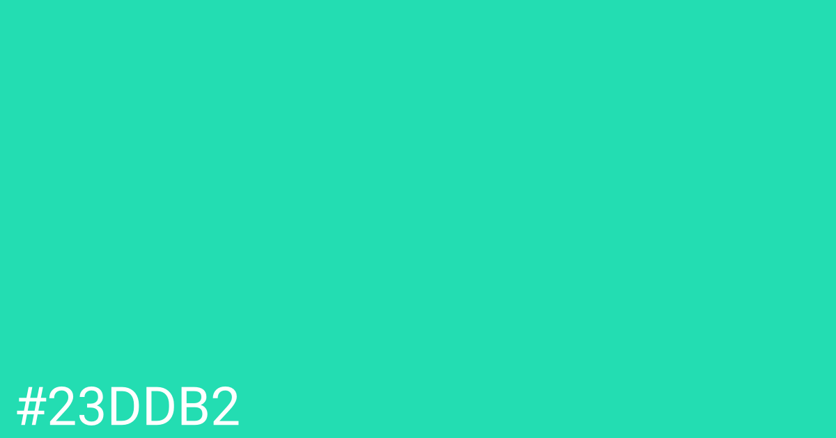 Hex color #23ddb2 graphic