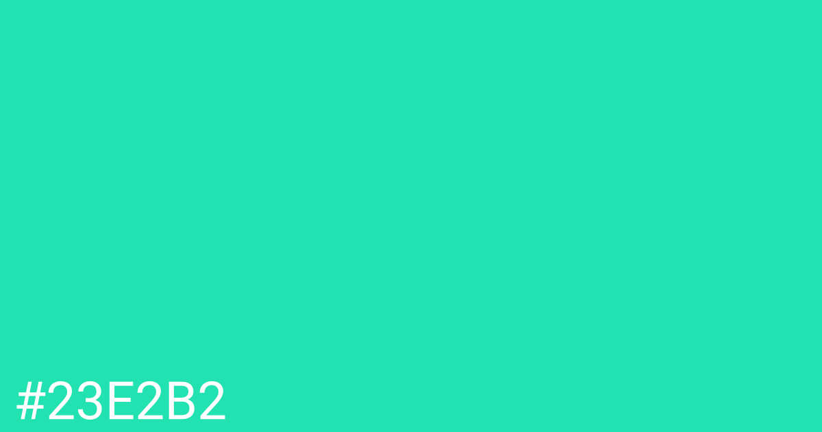 Hex color #23e2b2 graphic