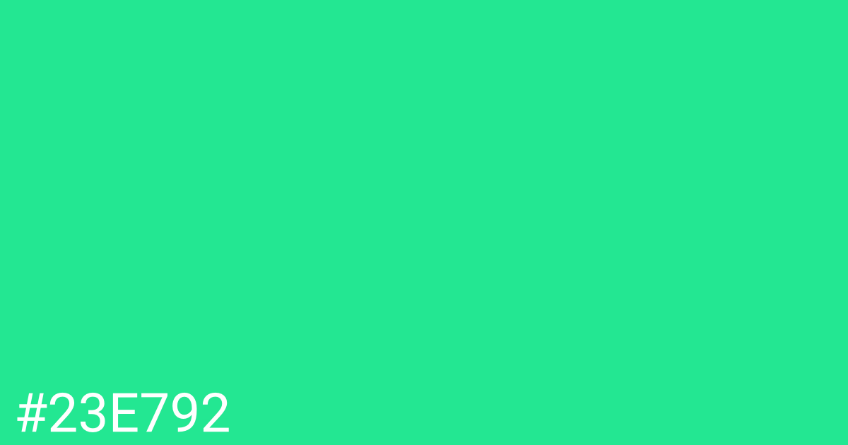 Hex color #23e792 graphic