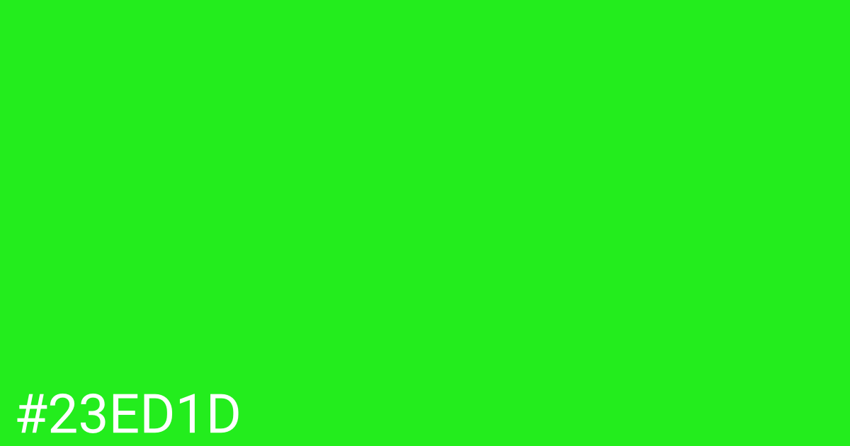 Hex color #23ed1d graphic