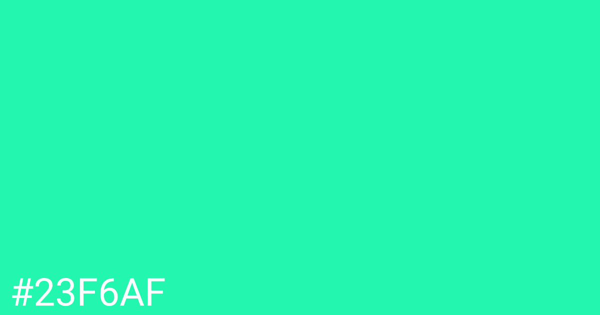 Hex color #23f6af graphic